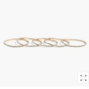 J. Crew Crystal Stretch Bracelets Set of 5 NWT